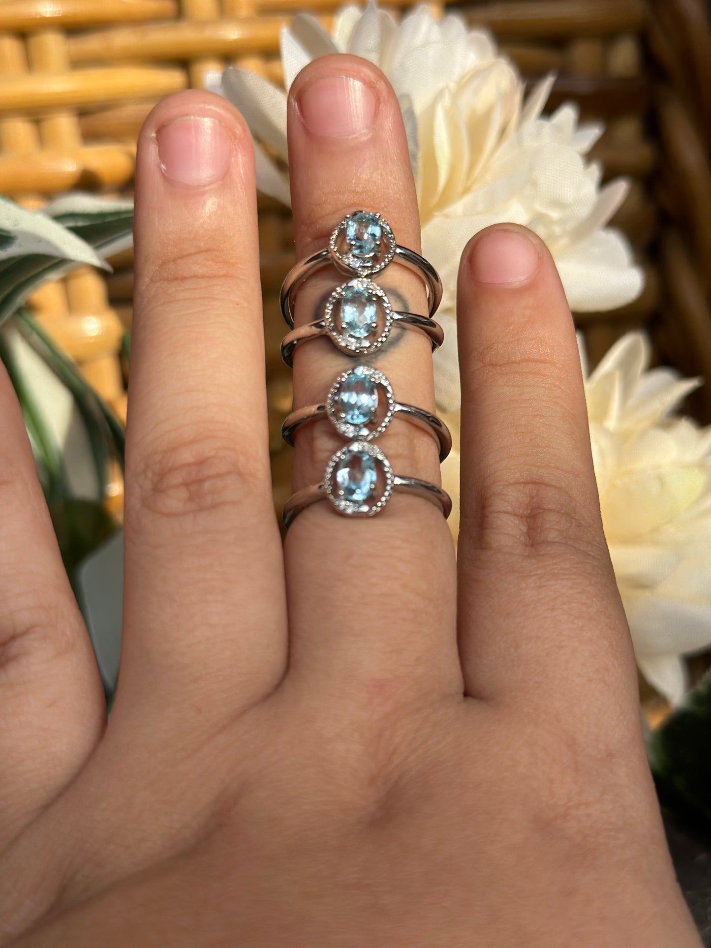 Topaz rings