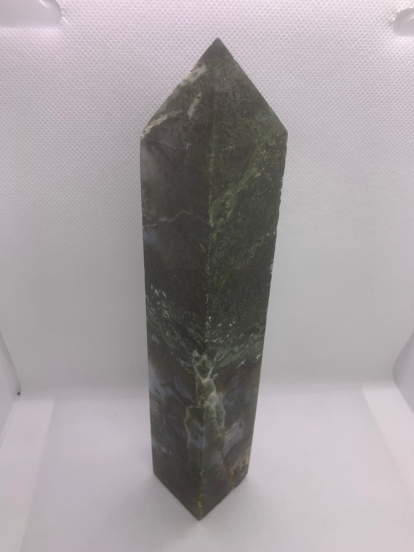 Moss Agate Druzy Tower