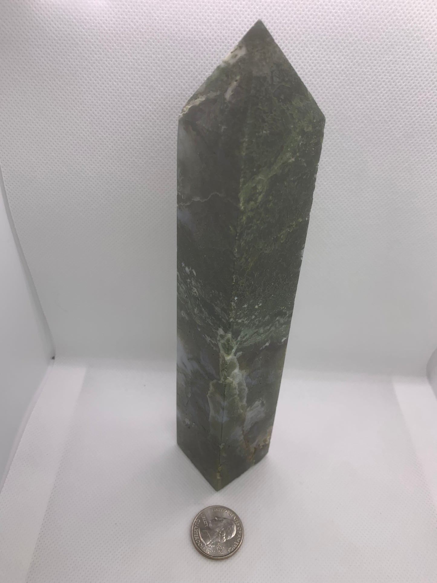 Moss Agate Druzy Tower