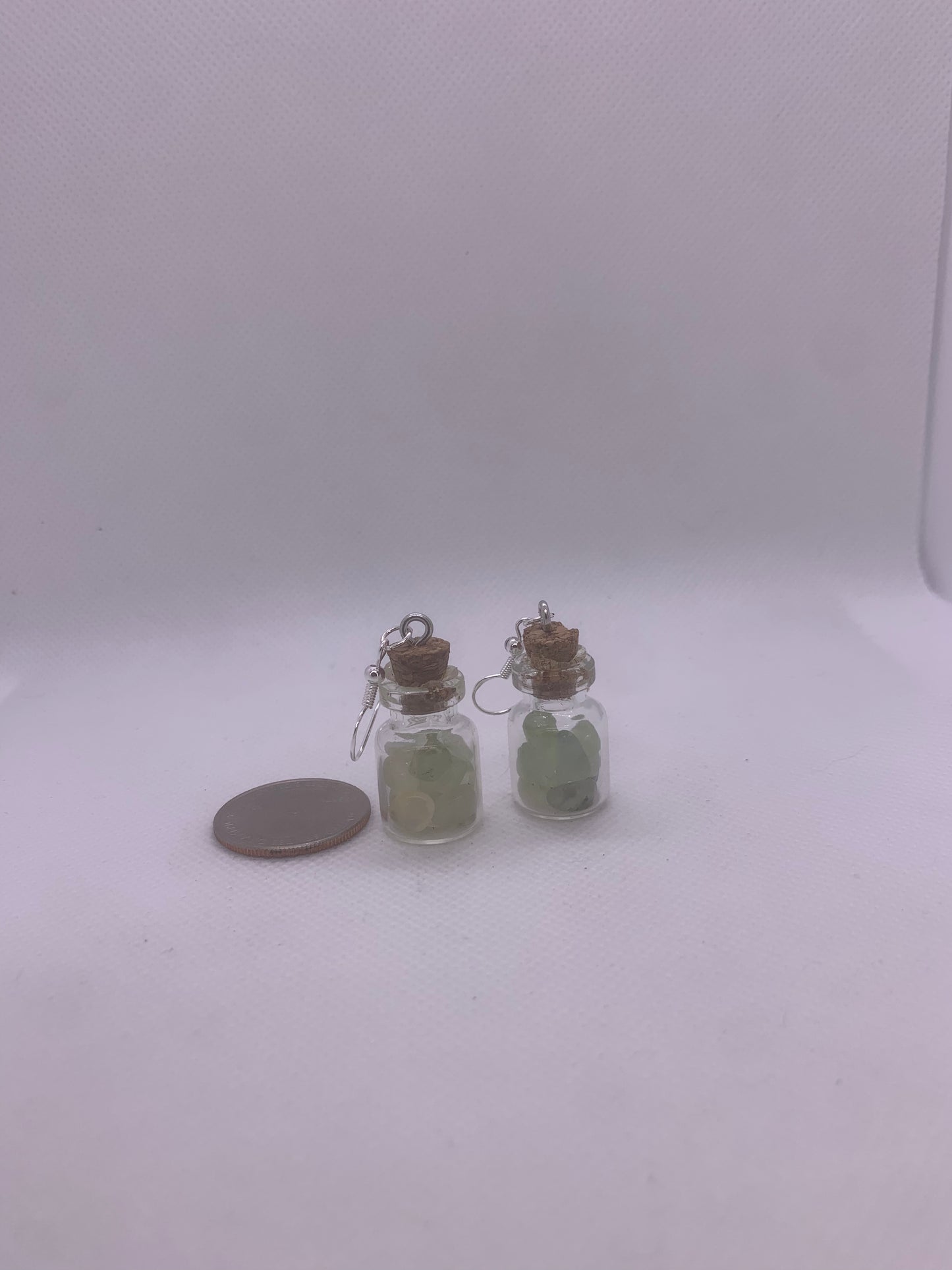 Prehnite Bottle Earrings
