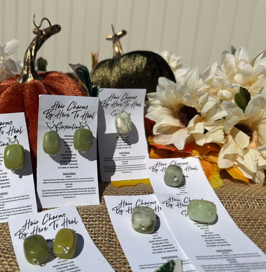 Limited Edition Serpentine Jade Hair Charms