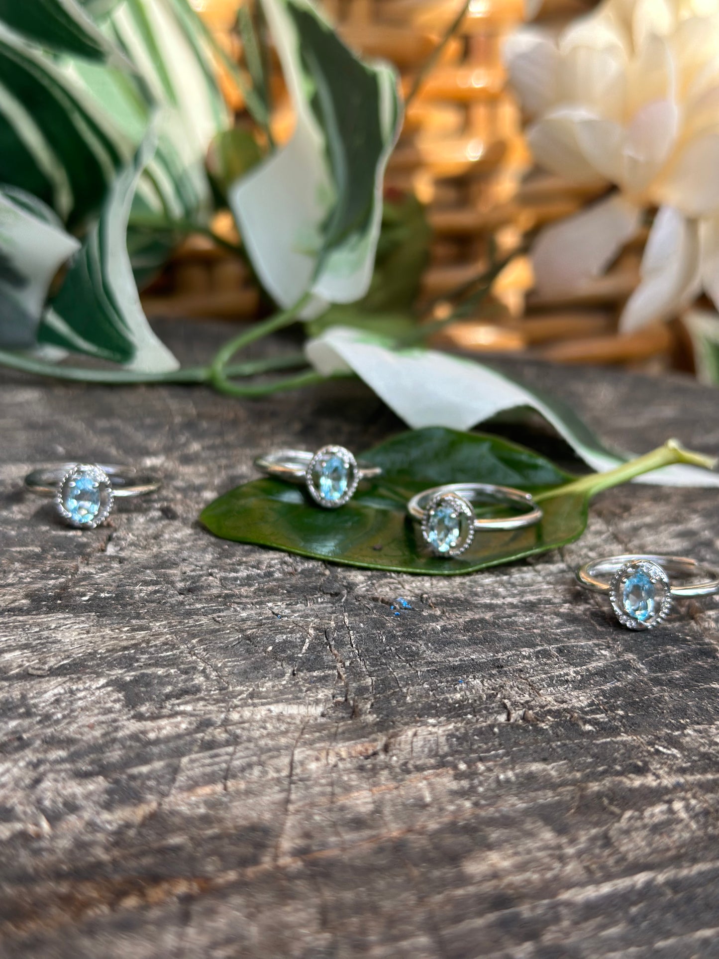 Topaz rings