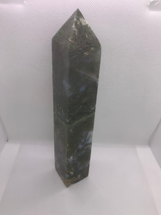 Moss Agate Druzy Tower