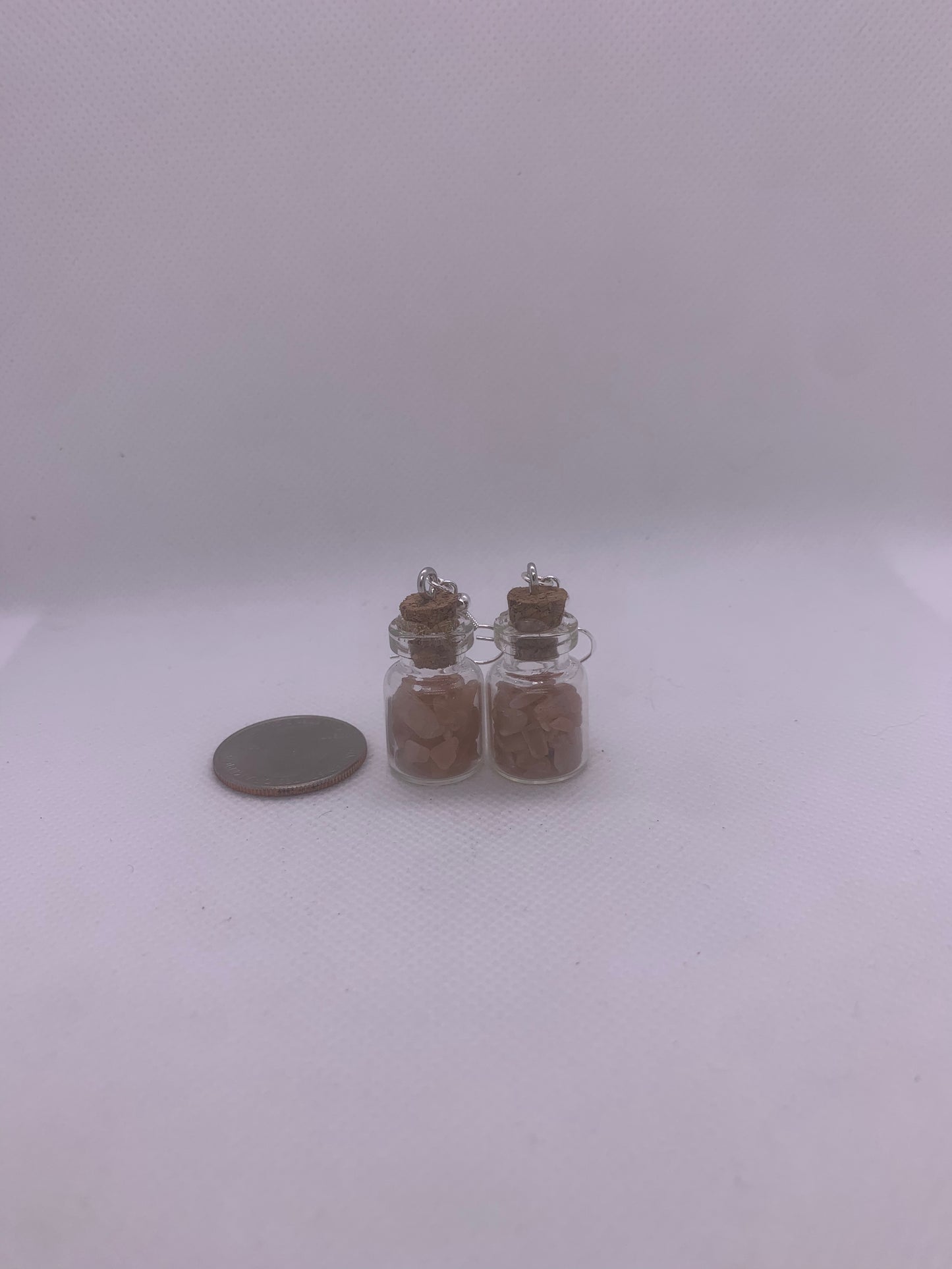 Peach Moon Stone Bottle Earrings