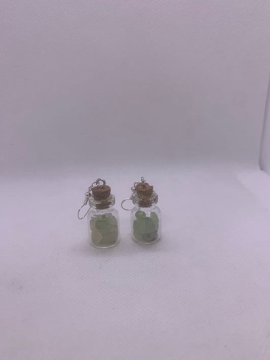 Prehnite Bottle Earrings